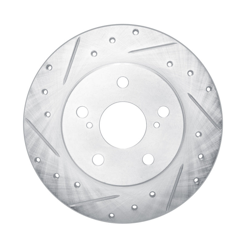 R1 08-18 Pontiac Vibe Rear Left Drilled & Slotted Silver Brake Rotor-Brake Rotors - Slot & Drilled-Grocery Getter Performance