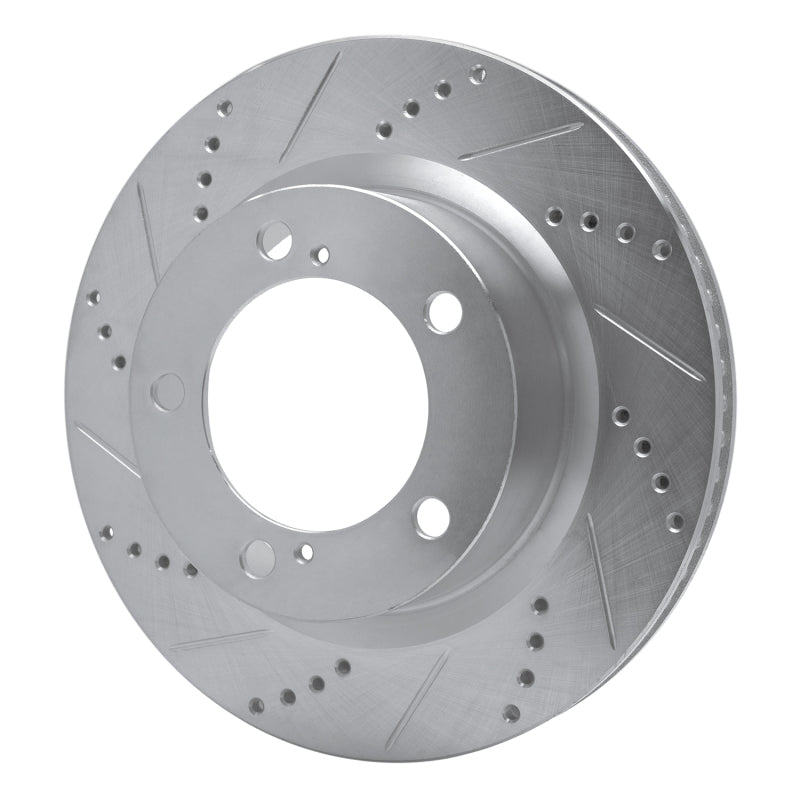 R1 08-21 Lexus LX570 Front Left Drilled & Slotted Silver Brake Rotor-Brake Rotors - Slot & Drilled-Grocery Getter Performance