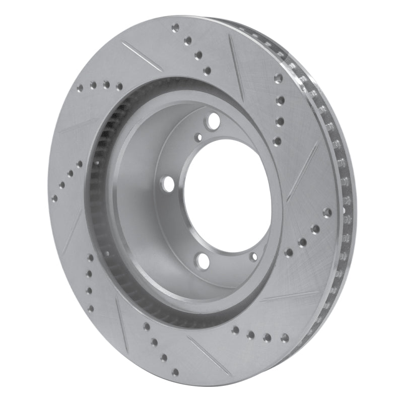 R1 08-21 Lexus LX570 Front Left Drilled & Slotted Silver Brake Rotor-Brake Rotors - Slot & Drilled-Grocery Getter Performance