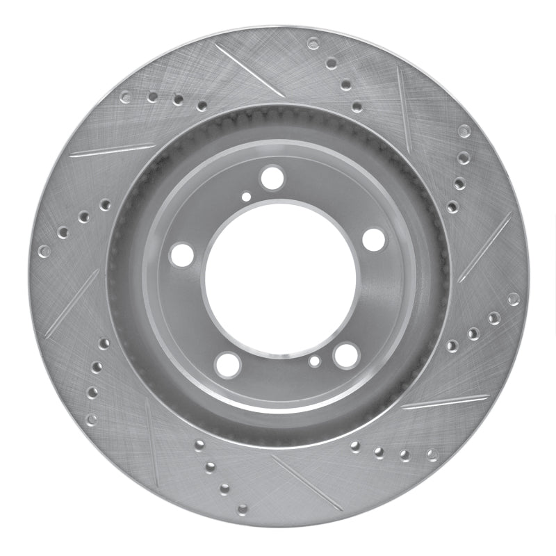R1 08-21 Lexus LX570 Front Left Drilled & Slotted Silver Brake Rotor-Brake Rotors - Slot & Drilled-Grocery Getter Performance
