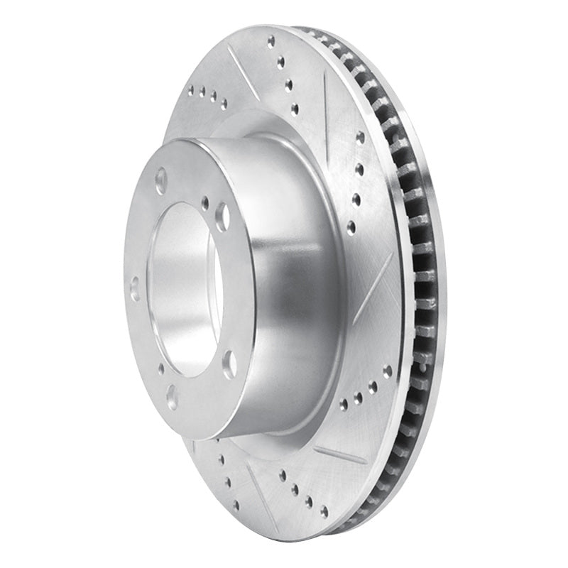 R1 08-21 Lexus LX570 Front Right Drilled & Slotted Silver Brake Rotor-Brake Rotors - Slot & Drilled-Grocery Getter Performance