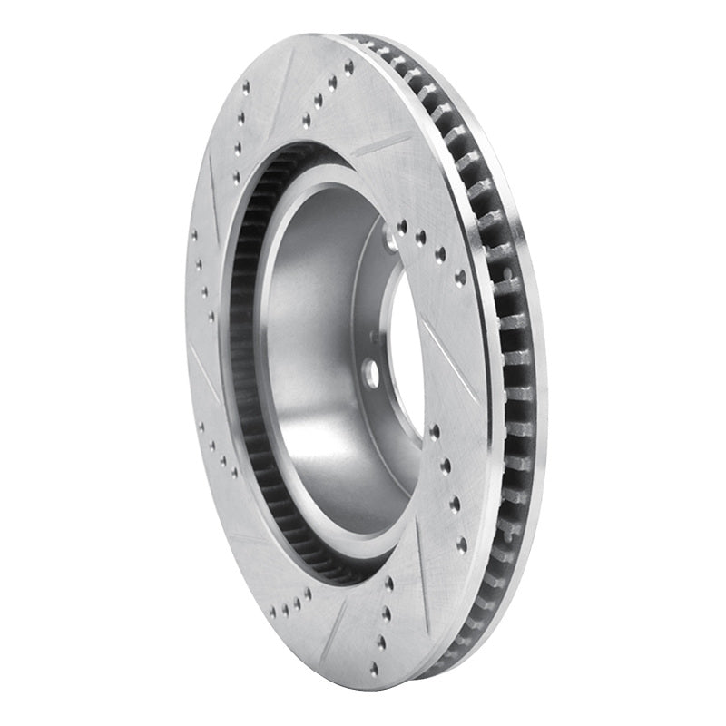R1 08-21 Lexus LX570 Front Right Drilled & Slotted Silver Brake Rotor-Brake Rotors - Slot & Drilled-Grocery Getter Performance
