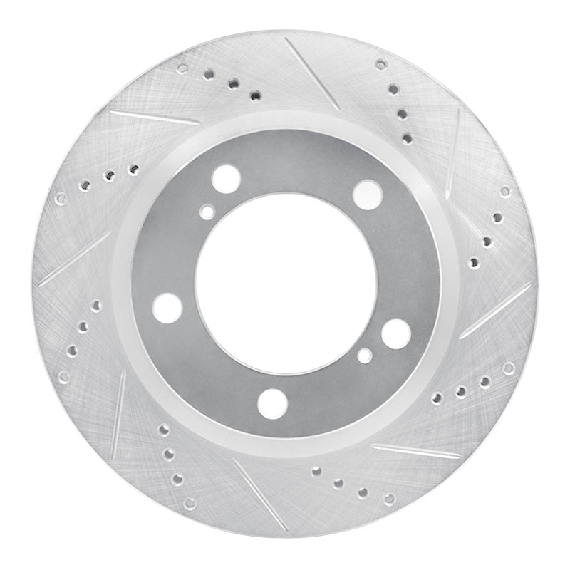 R1 08-21 Lexus LX570 Front Right Drilled & Slotted Silver Brake Rotor-Brake Rotors - Slot & Drilled-Grocery Getter Performance