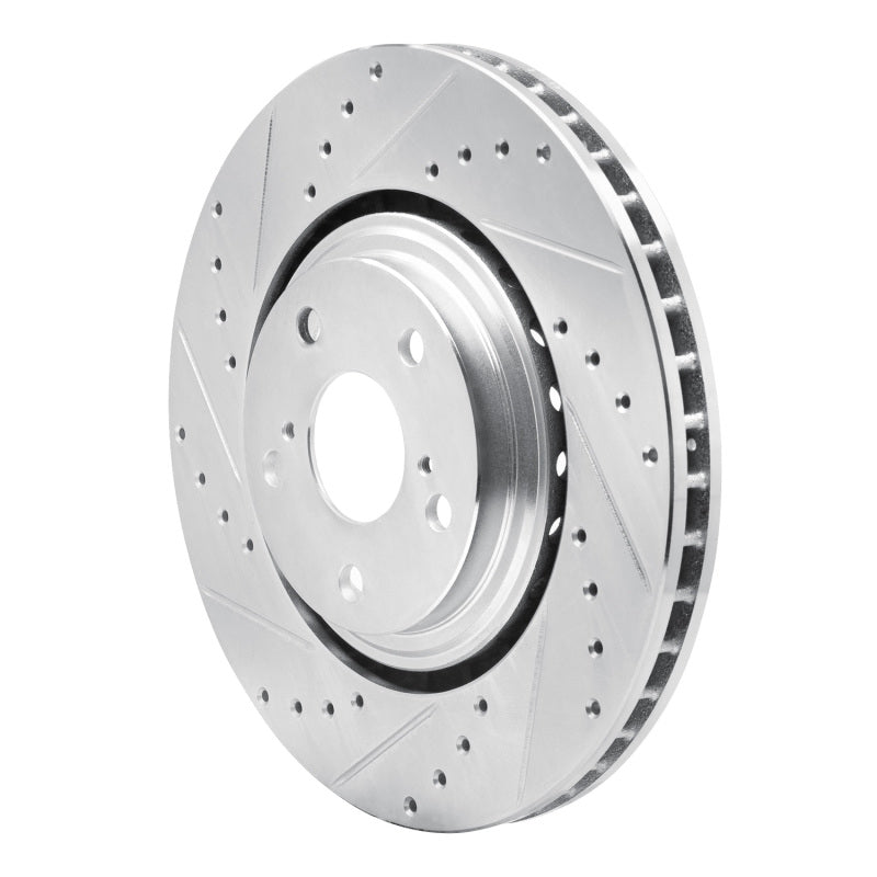 R1 08-21 Lexus NX200T Front Left Drilled & Slotted Silver Brake Rotor-Brake Rotors - Slot & Drilled-Grocery Getter Performance