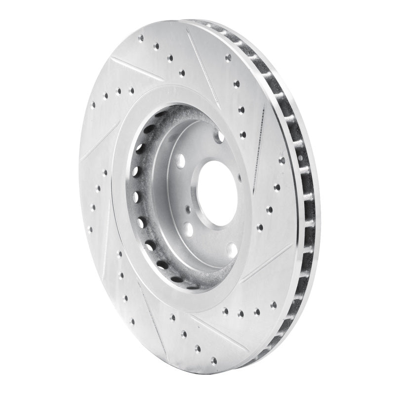 R1 08-21 Lexus NX200T Front Left Drilled & Slotted Silver Brake Rotor-Brake Rotors - Slot & Drilled-Grocery Getter Performance