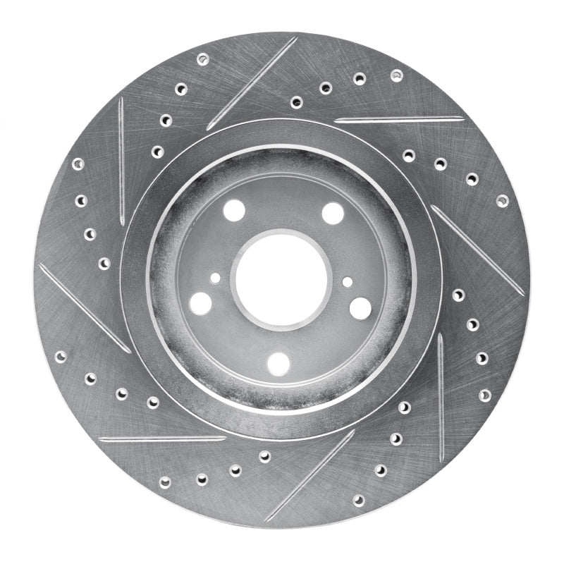 R1 08-21 Lexus NX200T Front Right Drilled & Slotted Silver Brake Rotor-Brake Rotors - Slot & Drilled-Grocery Getter Performance