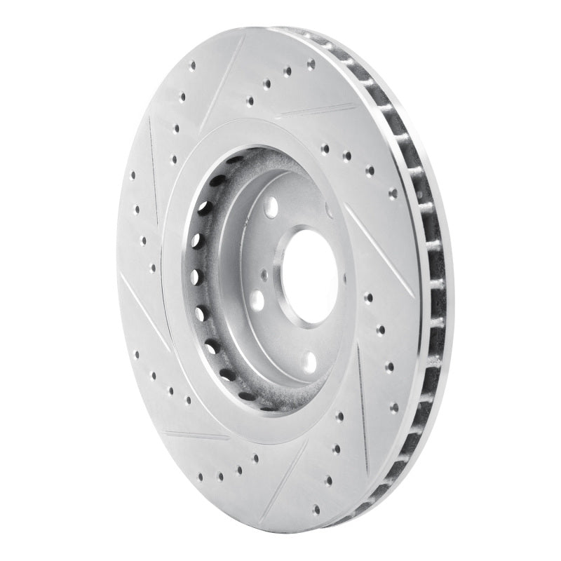 R1 08-21 Lexus NX200T Front Right Drilled & Slotted Silver Brake Rotor-Brake Rotors - Slot & Drilled-Grocery Getter Performance