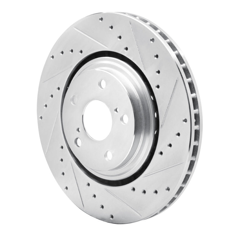 R1 08-21 Lexus NX200T Front Right Drilled & Slotted Silver Brake Rotor-Brake Rotors - Slot & Drilled-Grocery Getter Performance