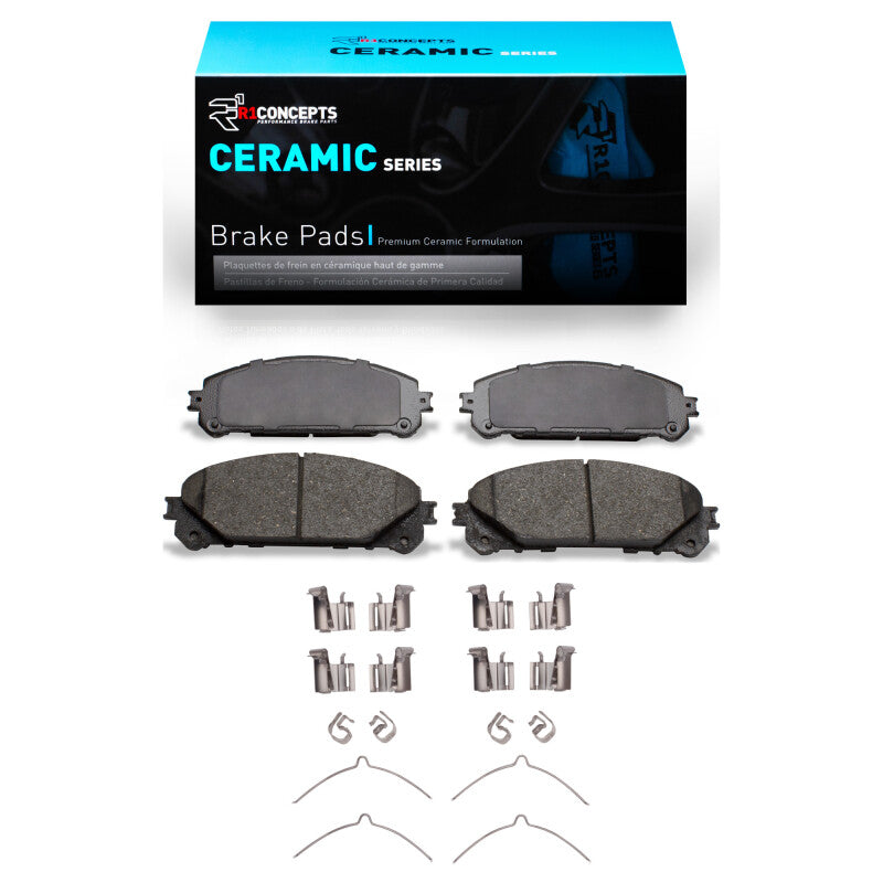 R1 08-26 Lexus RX350 Front Ceramic Brake Pads & Hardware Kit-Brake Pads - OE-Grocery Getter Performance