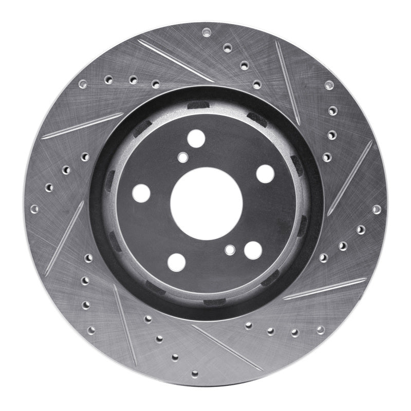 R1 09-15 Toyota Venza Front Right Drilled & Slotted Silver Brake Rotor-Brake Rotors - Slot & Drilled-Grocery Getter Performance