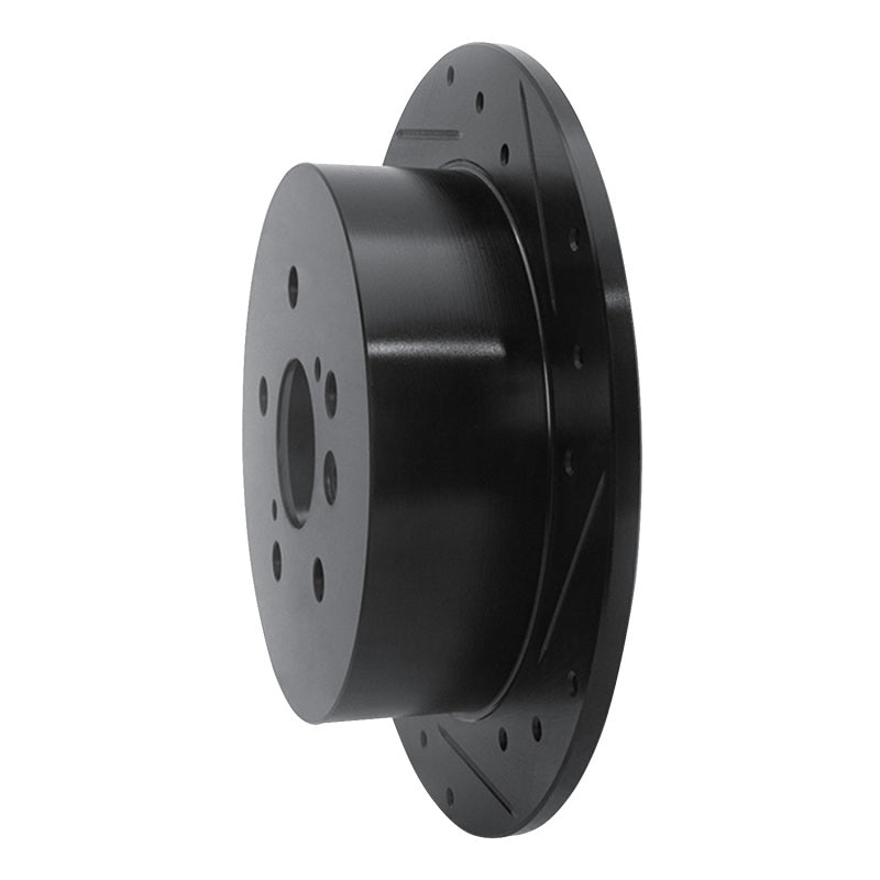 R1 09-15 Toyota Venza Rear Right Drilled & Slotted Black Brake Rotor-Brake Rotors - Slot & Drilled-Grocery Getter Performance