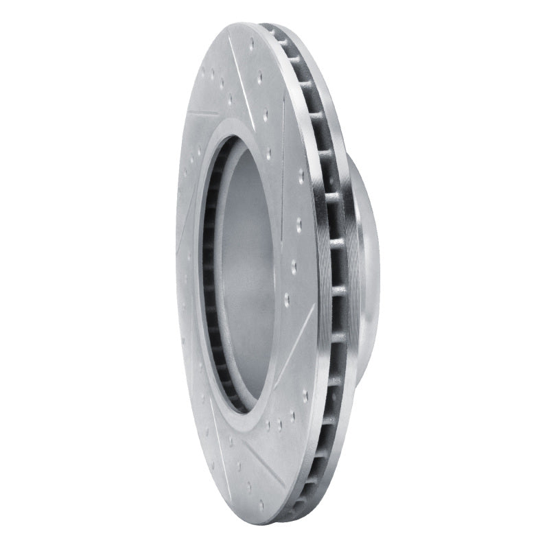 R1 09-16 BMW Z4 Front Left Drilled & Slotted Silver Brake Rotor-Brake Rotors - Slot & Drilled-Grocery Getter Performance