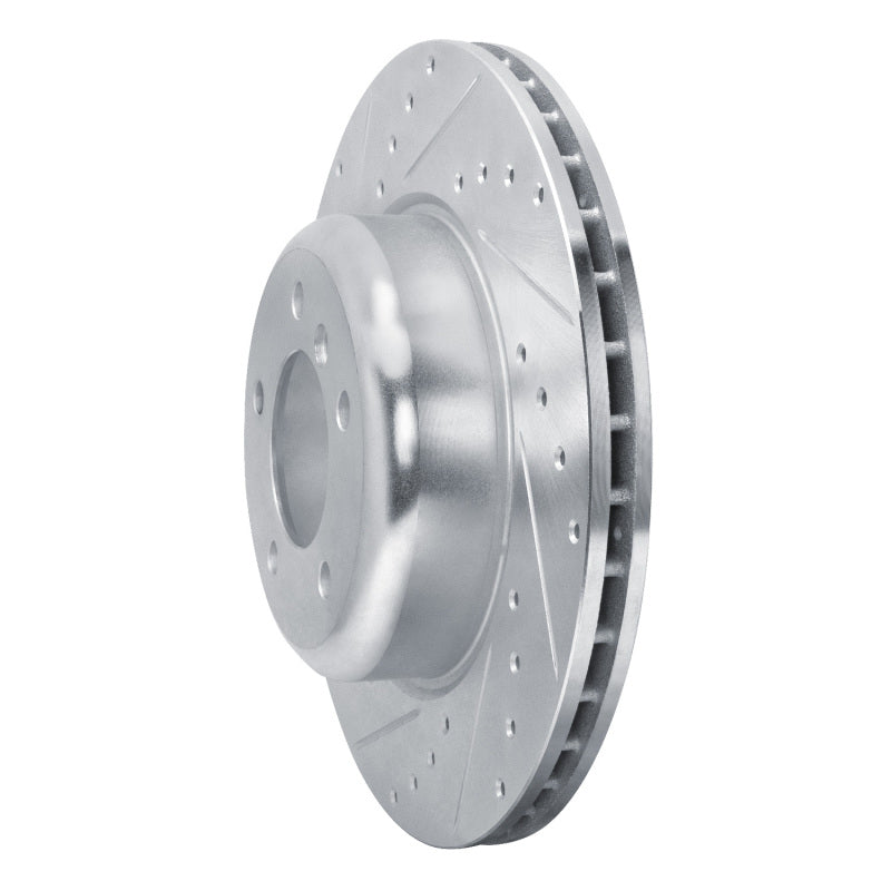 R1 09-16 BMW Z4 Front Left Drilled & Slotted Silver Brake Rotor-Brake Rotors - Slot & Drilled-Grocery Getter Performance