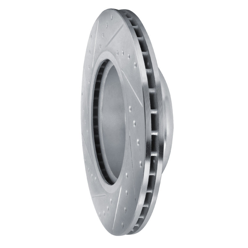 R1 09-16 BMW Z4 Front Right Drilled & Slotted Silver Brake Rotor-Brake Rotors - Slot & Drilled-Grocery Getter Performance