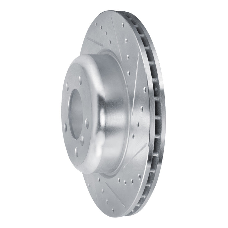 R1 09-16 BMW Z4 Front Right Drilled & Slotted Silver Brake Rotor-Brake Rotors - Slot & Drilled-Grocery Getter Performance