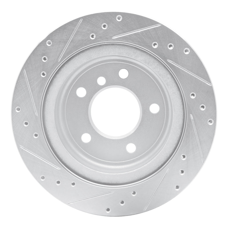 R1 09-16 BMW Z4 Rear Right Drilled & Slotted Silver Brake Rotor-Brake Rotors - Slot & Drilled-Grocery Getter Performance