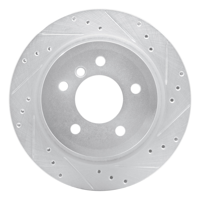 R1 09-16 BMW Z4 Rear Right Drilled & Slotted Silver Brake Rotor-Brake Rotors - Slot & Drilled-Grocery Getter Performance