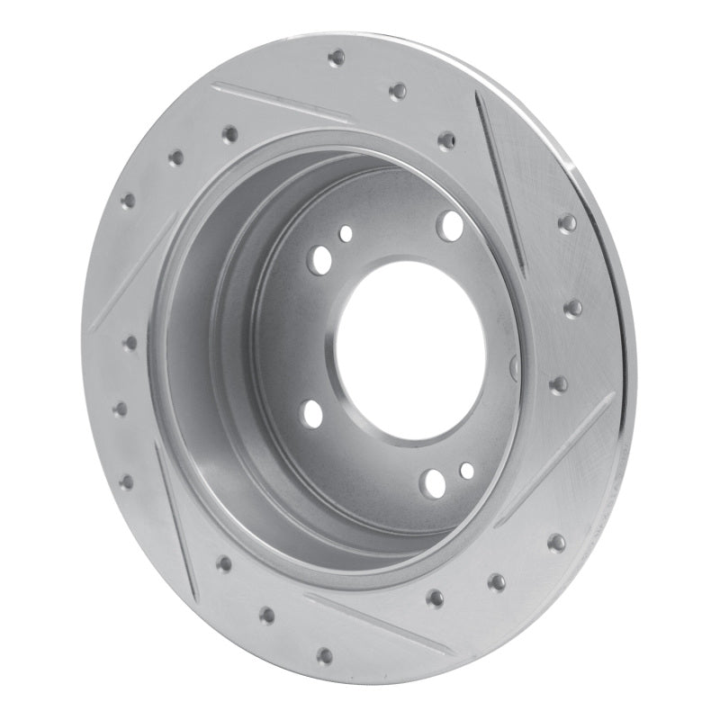 R1 09-16 Hyundai TUCSON Rear Left Drilled & Slotted Silver Brake Rotor-Brake Rotors - Slot & Drilled-Grocery Getter Performance