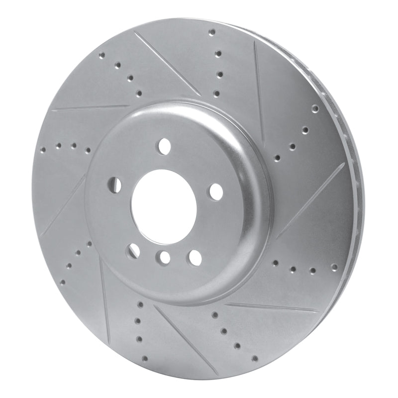R1 09-17 BMW 750I Right Front Drilled & Slotted Silver Brake Rotor-Brake Rotors - Slot & Drilled-Grocery Getter Performance