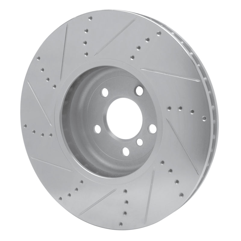 R1 09-17 BMW 750I Right Front Drilled & Slotted Silver Brake Rotor-Brake Rotors - Slot & Drilled-Grocery Getter Performance