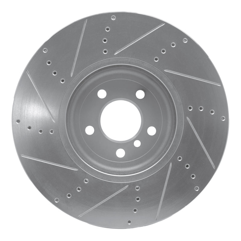 R1 09-17 BMW 750I Right Front Drilled & Slotted Silver Brake Rotor-Brake Rotors - Slot & Drilled-Grocery Getter Performance