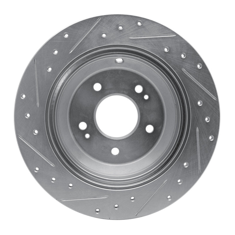 R1 09-20 Genesis G80 Rear Right Drilled & Slotted Silver Brake Rotor-Brake Rotors - Slot & Drilled-Grocery Getter Performance