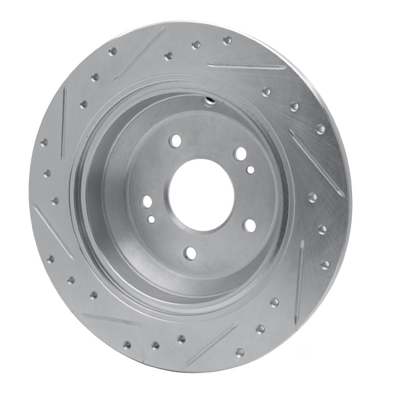 R1 09-20 Genesis G80 Rear Right Drilled & Slotted Silver Brake Rotor-Brake Rotors - Slot & Drilled-Grocery Getter Performance