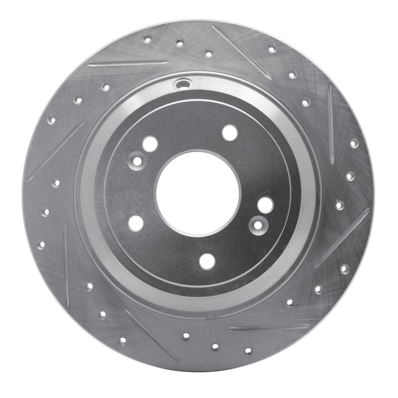 R1 09-20 Genesis G80 Rear Right Drilled & Slotted Silver Brake Rotor-Brake Rotors - Slot & Drilled-Grocery Getter Performance