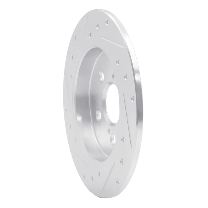 R1 09-24 Lexus CT200H Rear Right Drilled & Slotted Silver Brake Rotor-Brake Rotors - Slot & Drilled-Grocery Getter Performance