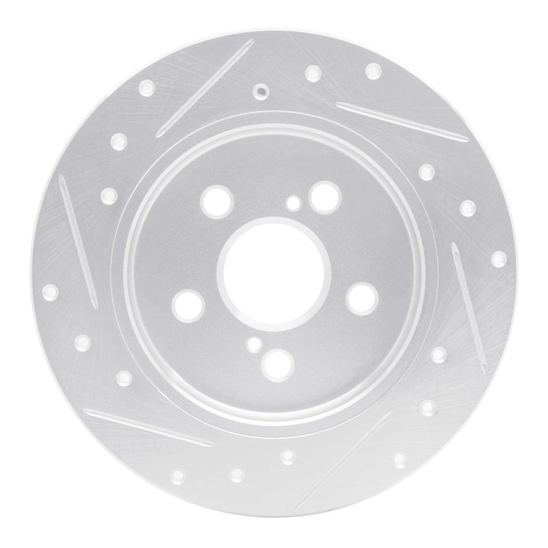 R1 09-24 Lexus CT200H Rear Right Drilled & Slotted Silver Brake Rotor-Brake Rotors - Slot & Drilled-Grocery Getter Performance
