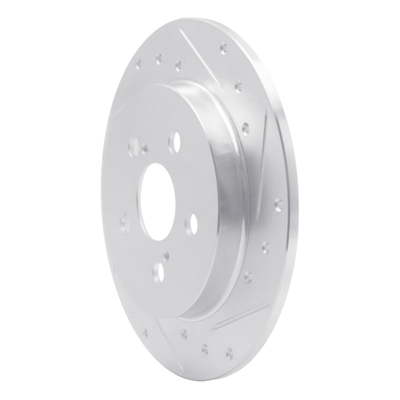 R1 09-24 Lexus CT200H Rear Right Drilled & Slotted Silver Brake Rotor-Brake Rotors - Slot & Drilled-Grocery Getter Performance