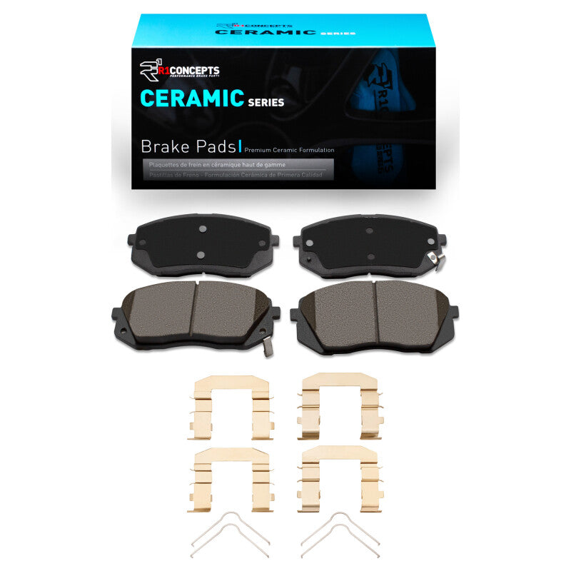 R1 10-17 Hyundai TUCSON Front Ceramic Brake Pads & Hardware Kit-Brake Pads - OE-Grocery Getter Performance
