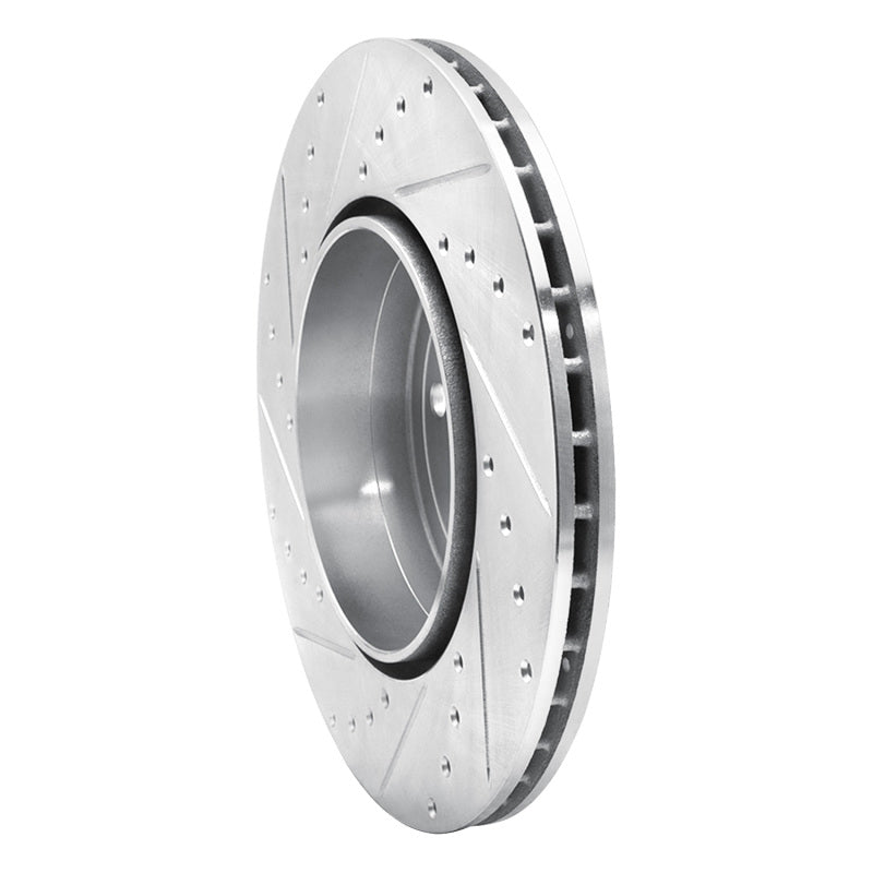 R1 10-19 BMW 550I Rear Right Drilled & Slotted Silver Brake Rotor-Brake Rotors - Slot & Drilled-Grocery Getter Performance