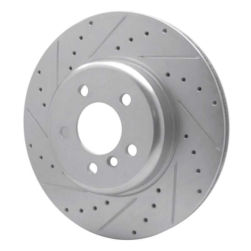 R1 10-19 BMW 640I xDrive Convertible Rear Left Drilled & Slotted Silver Brake Rotor-Brake Rotors - Slot & Drilled-Grocery Getter Performance