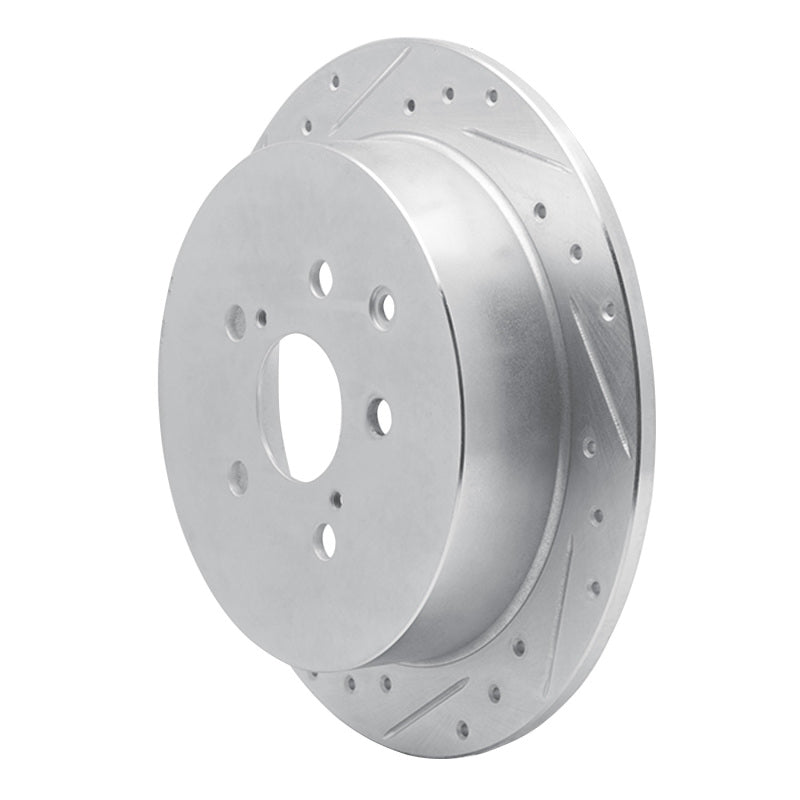 R1 10-20 Lexus RX450h Rear Left Drilled & Slotted Silver Brake Rotor-Brake Rotors - Slot & Drilled-Grocery Getter Performance