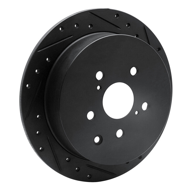 R1 10-20 Lexus RX450h Rear Right Drilled & Slotted Black Brake Rotor-Brake Rotors - Slot & Drilled-Grocery Getter Performance