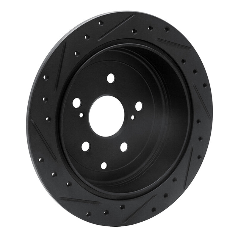 R1 10-20 Lexus RX450h Rear Right Drilled & Slotted Black Brake Rotor-Brake Rotors - Slot & Drilled-Grocery Getter Performance