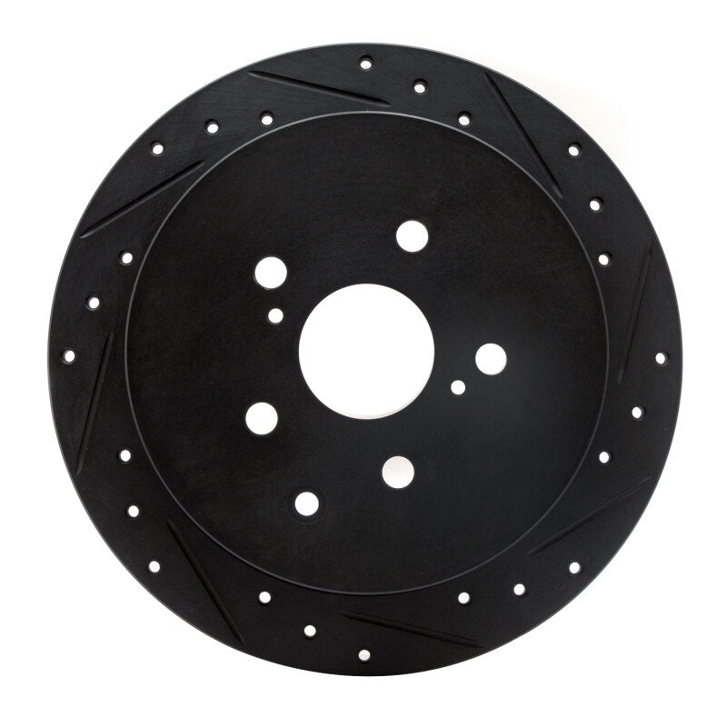 R1 10-20 Lexus RX450h Rear Right Drilled & Slotted Black Brake Rotor-Brake Rotors - Slot & Drilled-Grocery Getter Performance