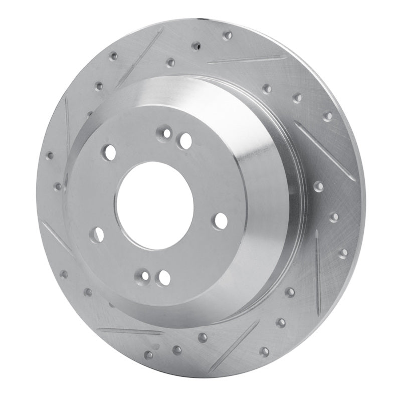 R1 10-21 Hyundai Santa Fe Rear Left Drilled & Slotted Silver Brake Rotor-Brake Rotors - Slot & Drilled-Grocery Getter Performance