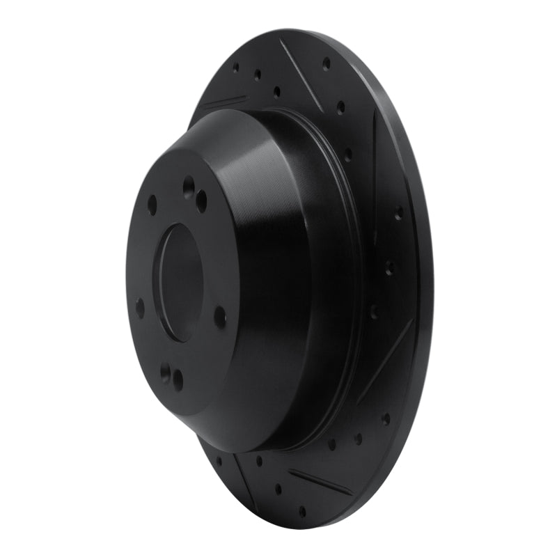 R1 10-21 Hyundai Santa Fe XL Rear Right Drilled & Slotted Black Brake Rotor-Brake Rotors - Slot & Drilled-Grocery Getter Performance