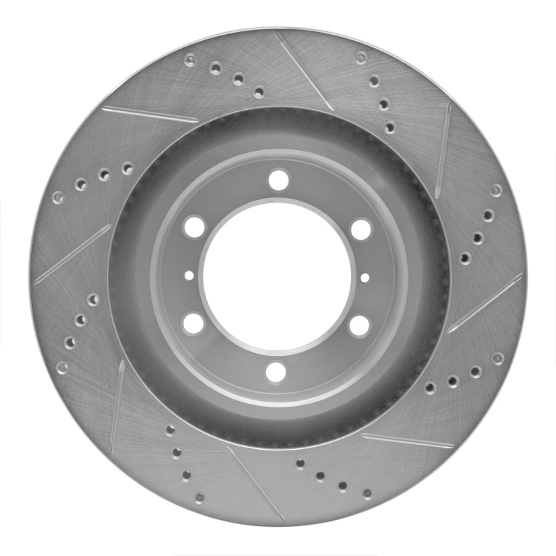 R1 10-24 Lexus GX460 Front Left Drilled & Slotted Silver Brake Rotor-Brake Rotors - Slot & Drilled-Grocery Getter Performance