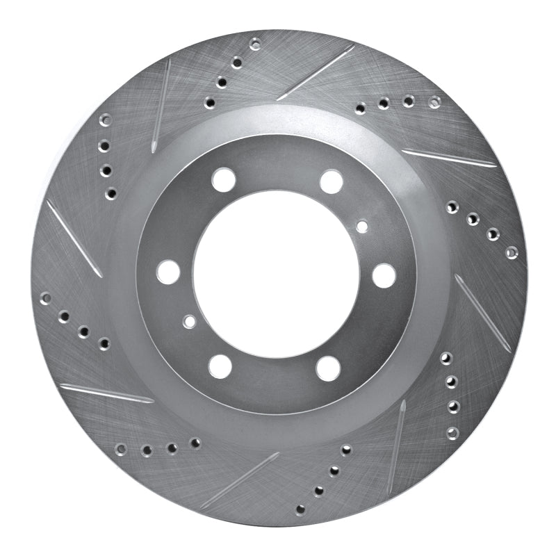 R1 10-24 Lexus GX460 Front Left Drilled & Slotted Silver Brake Rotor-Brake Rotors - Slot & Drilled-Grocery Getter Performance