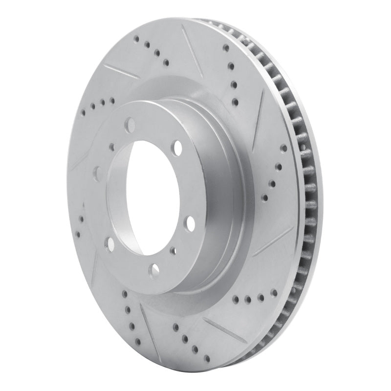 R1 10-24 Lexus GX460 Front Right Drilled & Slotted Silver Brake Rotor-Brake Rotors - Slot & Drilled-Grocery Getter Performance