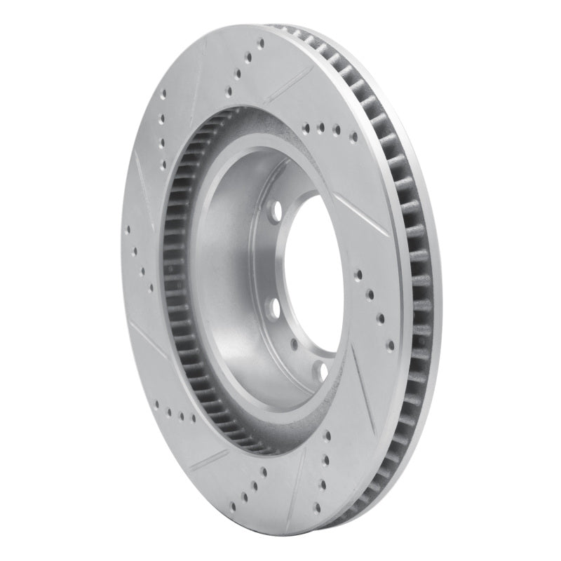 R1 10-24 Lexus GX460 Front Right Drilled & Slotted Silver Brake Rotor-Brake Rotors - Slot & Drilled-Grocery Getter Performance
