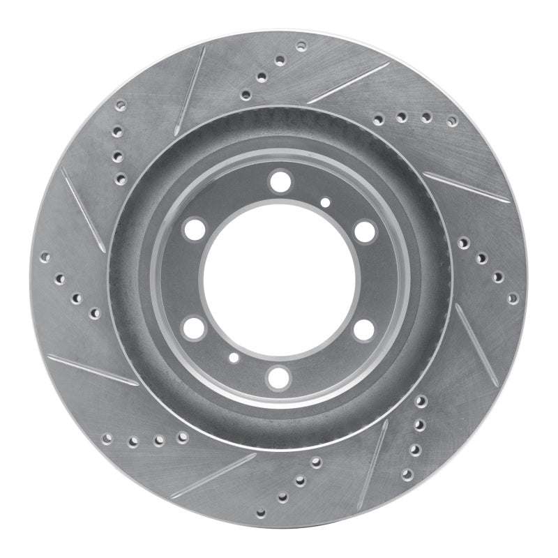 R1 10-24 Lexus GX460 Front Right Drilled & Slotted Silver Brake Rotor-Brake Rotors - Slot & Drilled-Grocery Getter Performance