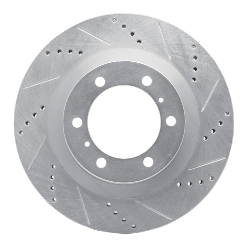 R1 10-24 Lexus GX460 Front Right Drilled & Slotted Silver Brake Rotor-Brake Rotors - Slot & Drilled-Grocery Getter Performance