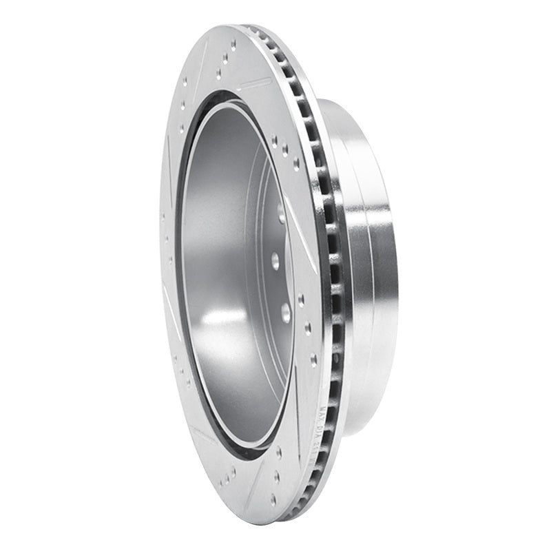 R1 10-24 Lexus GX460 Rear Right Drilled & Slotted Silver Brake Rotor-Brake Rotors - Slot & Drilled-Grocery Getter Performance