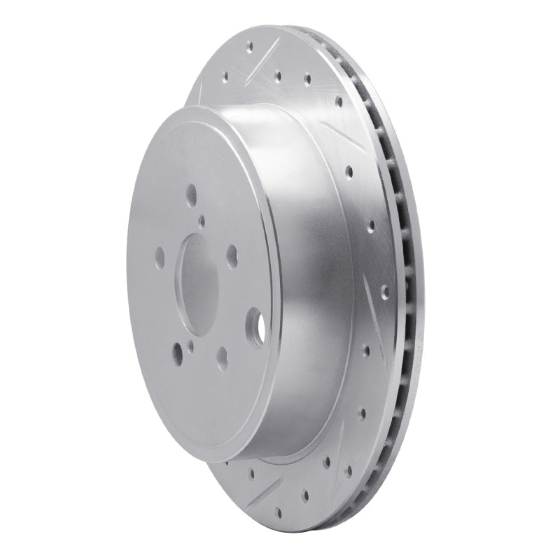 R1 10-25 Scion FR-S Rear Left Drilled & Slotted Silver Brake Rotor-Brake Rotors - Slot & Drilled-Grocery Getter Performance