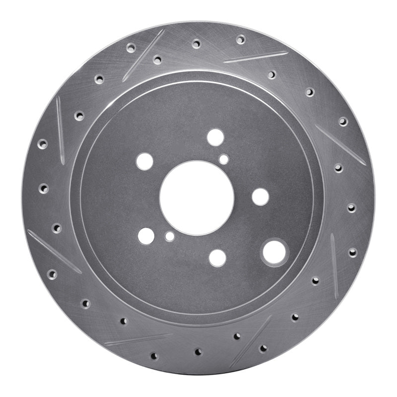R1 10-25 Scion FR-S Rear Left Drilled & Slotted Silver Brake Rotor-Brake Rotors - Slot & Drilled-Grocery Getter Performance