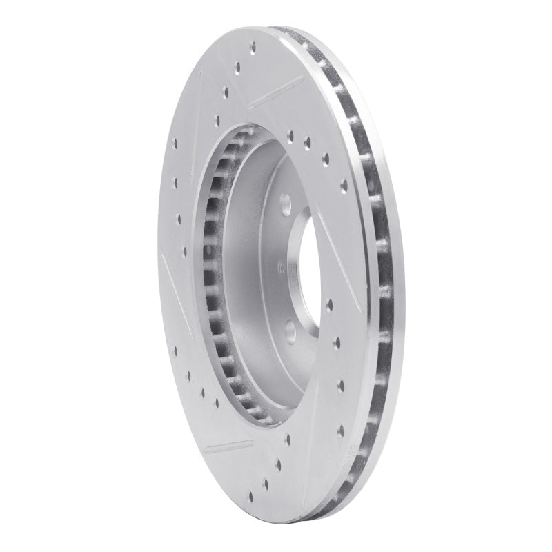 R1 11-15 Mazda 2 (USA/Canada) Front Right Drilled & Slotted Silver Brake Rotor-Brake Rotors - Slot & Drilled-Grocery Getter Performance